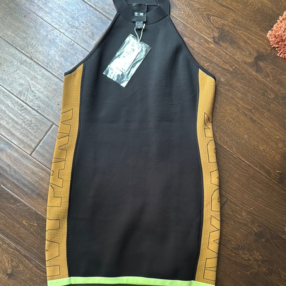 IVY PARK x Adidas Black and Gold Sleeveless Dress